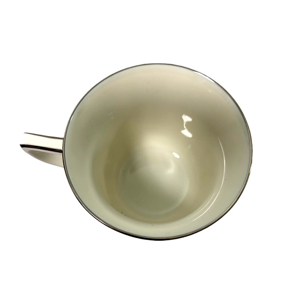 Vtg Noritake Allendale China Cup & Saucer Ivory Blue‎ Silver Trim Porcelain 7359 - Picture 6 of 8